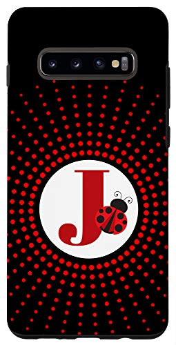 Galaxy S10 Ladybug Monogram Letter J Case