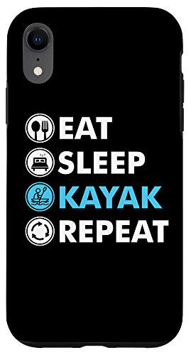 iPhone XR Eat Sleep Kayak Black Case