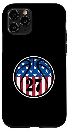 iPhone 11 Pro 27 Basketball Number 27 Jersey USA American Flag Case