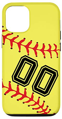 iPhone 1212 Pro Softball Player 00 Jersey No 00 Number Ball Sport Gift Idea Case