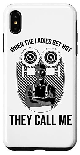 iPhone XS Max Funny HVAC Technician Gift For Men Cool Mechanical Tech Fan Case