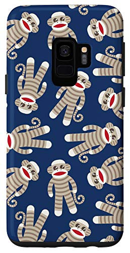 Galaxy S9 Sock Monkeys Cute Animals Monkey Lover Pattern Classic Blue Case