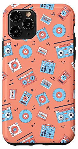 iPhone 11 Pro Retro Music Vinyl Record Player Boombox Cassette Pattern Case