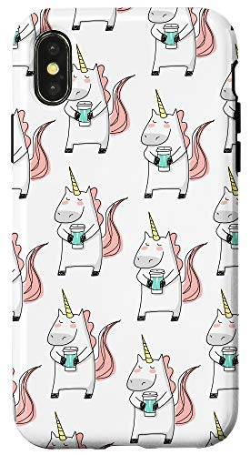 iPhone XXS Unicorn Holding Coffee Tumbler Cup Cute for Coffee Lover Case
