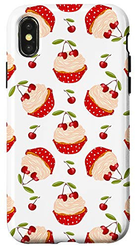 iPhone XXS Red Cherry Cupcake Pattern Phone Case