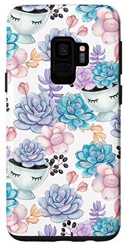 Galaxy S9 Succulents in a Teacup Cactus Succa Gift Plant Pattern Case