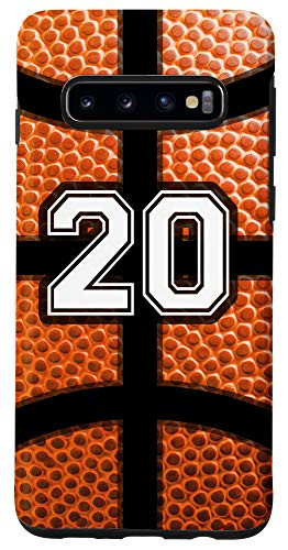 Galaxy S9 Number 20 Basketball Print Player Boys Men Funny Cute Gift Case