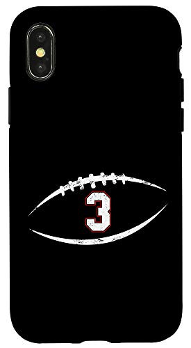 iPhone XXS 3 Number Vintage Football Player 3 Lucky Number Birthday Case