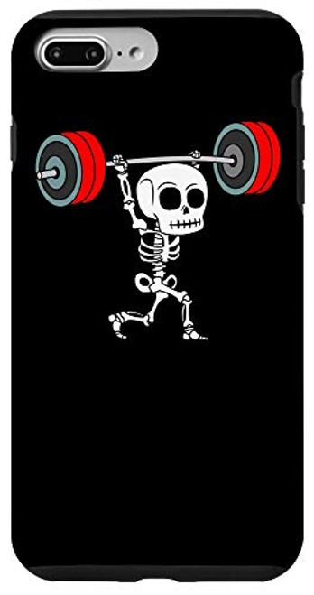 iPhone 7 Plus8 Plus Weightlifting Skeleton Halloween Fitness Gym Workout Costume Case