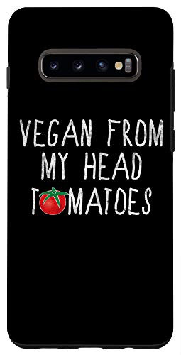 Galaxy S10 Vegan From My Head Tomatoes Distressed Case