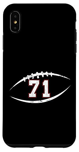 iPhone XS Max 71 Number Vintage Football Player 71 Lucky Number Birthday Case