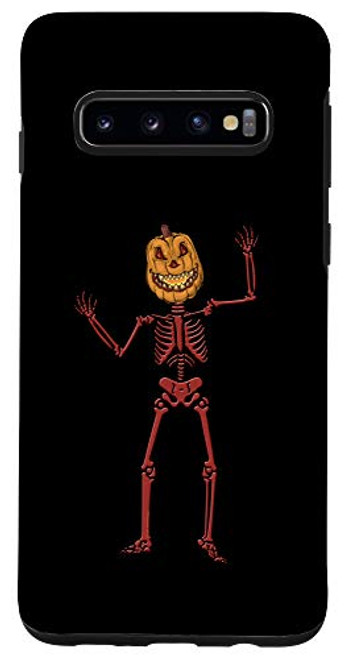 Galaxy S10 Creepy Skeleton with Jack-o-Lantern Head Halloween Case Galaxy S10 Creepy Skeleton with Jack-o-Lantern Head Halloween Case