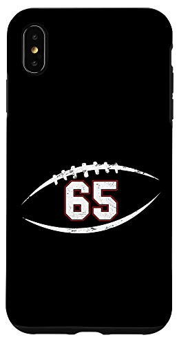 iPhone XS Max 65 Number Vintage Football Player 65 Lucky Number Birthday Case