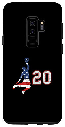 Galaxy S9 Basketball number 20 with American USA flag player on black Case