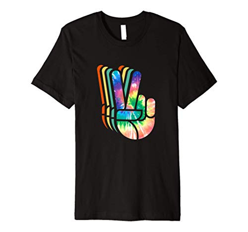 Retro Peace Love 60s 70s Hippie tie dye Premium T-Shirt