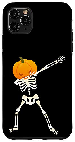 iPhone 11 Pro Max Halloween Dabbing Pumpkin Head Skeleton Design Case
