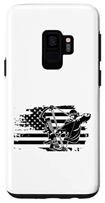 Galaxy S9 Compound Bow Hunting Gear Retro American Flag Mens Archery Case