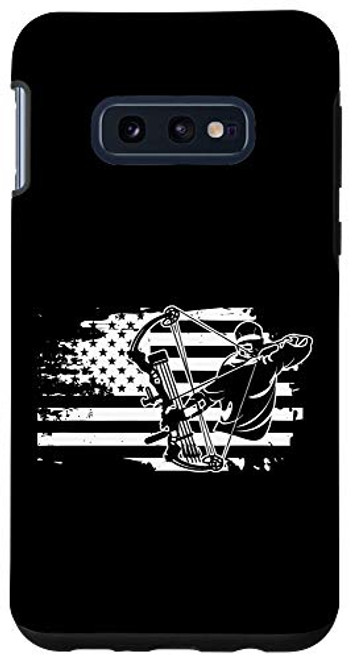 Galaxy S10e Compound Bow Hunting Gear Retro American Flag Mens Archery Case