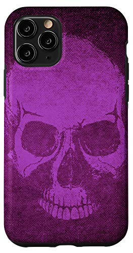 iPhone 11 Pro Skull - Grunge Cool Purple Skeleton Head Case
