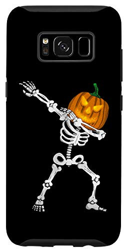 Galaxy S8 Pumpkin Head Jackolantern Funny Halloween Dabbing Skeleton Case