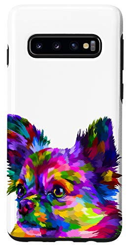 Galaxy S10 chihuahua Phone Case Colorful Roaring chihuahua head pop art Case