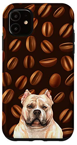 iPhone 11 American Bulldog Coffee Beans Pattern Animal Head Case