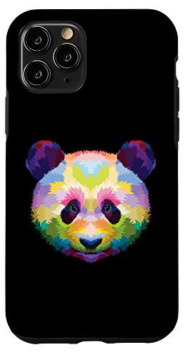iPhone 11 Pro Cute Pandas head Colorful Artistic Geometric Panda Lover Case