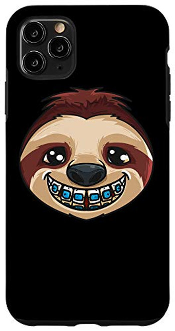 iPhone 11 Pro Max Cute Sloth Head With Dental Braces Dental Dentist Dentistry Case iPhone 11 Pro Max Cute Sloth Head With Dental Braces Dental Dentist Dentistry Case