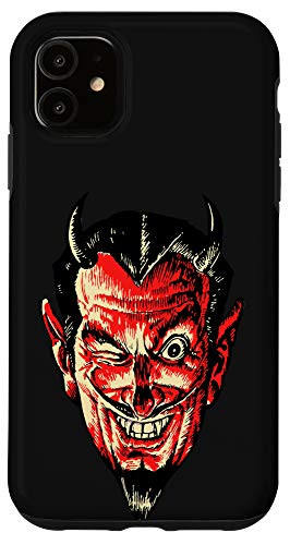 iPhone 11 Vintage Halloween Red Devil Head Design Case