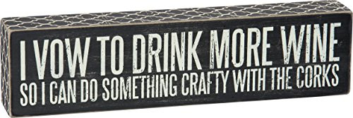 Primitives by Kathy Drink More Wine. Crafty with The Corks Box Sign Primitives by Kathy Drink More Wine. Crafty with The Corks Box Sign