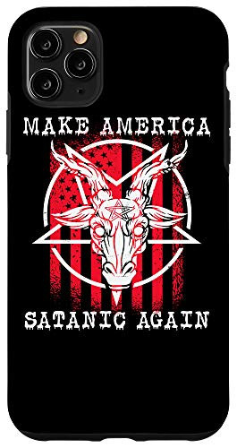 iPhone 11 Pro Max Satanic Shirt - Pentagram Goat Head Baphomet Occult Apparel Case