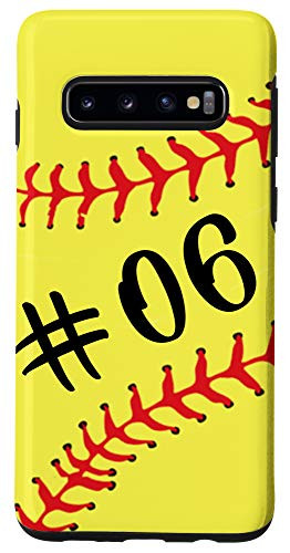 Galaxy S10 Softball Player 06 Jersey Back No 06 Number Sport Gift Case
