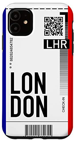 iPhone 11 London Air Ticket Phone Case Boarding Pass City Souvenir Case