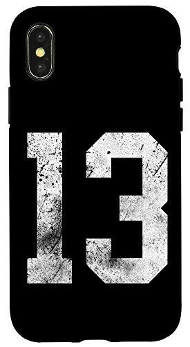 iPhone XXS 13 Cool Distressed Birthday Lucky Number Player 13 Thirteen Case