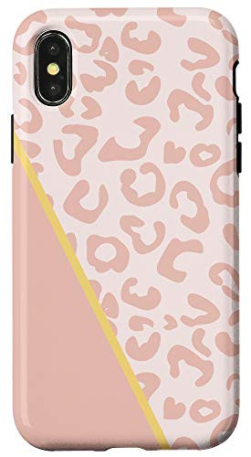 iPhone XXS Pink and Gold Toned Neutral Cheetah Leopard Pattern Case