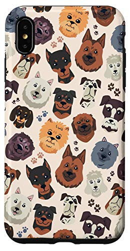 iPhone XS Max Dogs head pattern dobermann poodle husky german shepherd Case