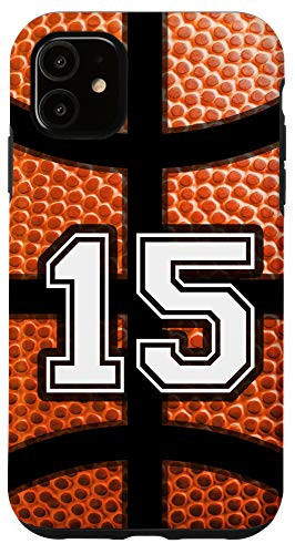 iPhone 11 Number 15 Basketball Print Player Boys Men Funny Cute Gift Case