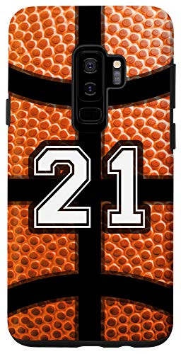 Galaxy S9 Number 21 Basketball Print Player Boys Men Funny Cute Gift Case