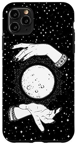 iPhone 11 Pro Max Retro Vintage Witchy Moon With Witch Hands   Stars Halloween Case