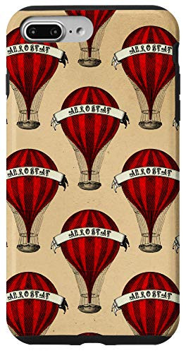 iPhone 7 Plus8 Plus Steampunk Vintage Retro Victorian Hot Air Balloon Red Case