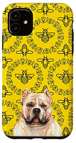 iPhone 11 American Bulldog Bee Pattern Animal Head Case