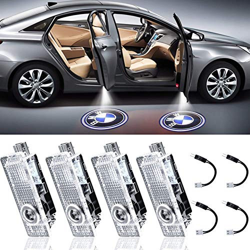 LED Car Door Light Projector Courtesy LED Laser Welcome Lights Ghost Shadow Light Logo Compatible withBMW Accessories X1X3X4X634567ZGT Series4 Pack