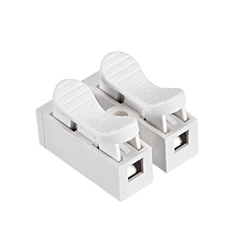 uxcell CH2 Spring Wire Connectors Quick Connector Press Type Terminal Barrier Block 100pcs