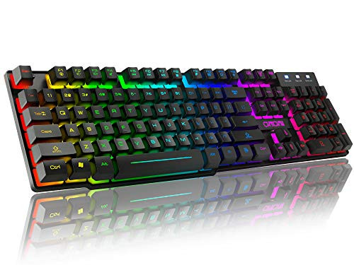 RGB Gaming Keyboard USB Wired CHONCHOW F981 Mechanical Feeling Keyboard LED Backlit Water Resistant Compatible with Desktop pc Computer Windows Linux Ps4 Xbox one Mac