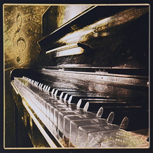 3dRose LLC 8 x 8 x 0.25 Inches Mouse Pad, Piano Keyboard in Grunge Style (mp_109743_1)