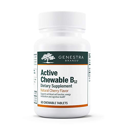 Genestra Brands - Active Chewable B12 - Chewable Vitamin B12 Tablets - 60 Chewable Tablets - Natural Cherry Flavor Genestra Brands - Active Chewable B12 - Chewable Vitamin B12 Tablets - 60 Chewable Tablets - Natural Cherry Flavor