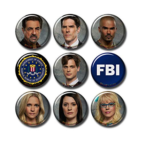 9 pcs Criminal Minds Fridge Magnets Set 1_53_7cm Button Pack TV Show Casts   Logo FBI 271-P003