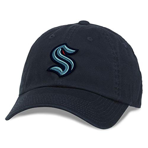 AMERICAN NEEDLE Seattle Kraken NHL Baseball Hat Casual Relaxed Fit with Curved Brim Adjustable Buckle Strap Dad Cap Blue Line Collection Navy 40742A-SEK-NAVY AMERICAN NEEDLE Seattle Kraken NHL Baseball Hat Casual Relaxed Fit with Curved Brim Adjustable Buckle Strap Dad Cap Blue Line Collection Navy 40742A-SEK-NAVY