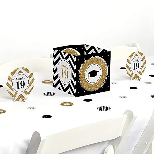Big Dot of Happiness Gold Tassel Worth The Hassle - 2019 Graduation Party Centerpiece & Table Decoration Kit