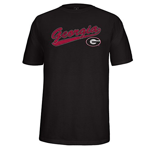 NCAA Georgia Bulldogs Adult School Name Script Tail Logo Choice Tee Large Black